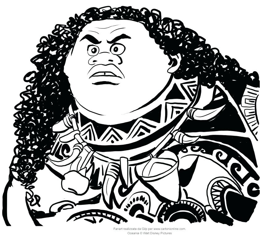 841x765 Moana Coloring Pages Maui As Well As Of Coloring Page