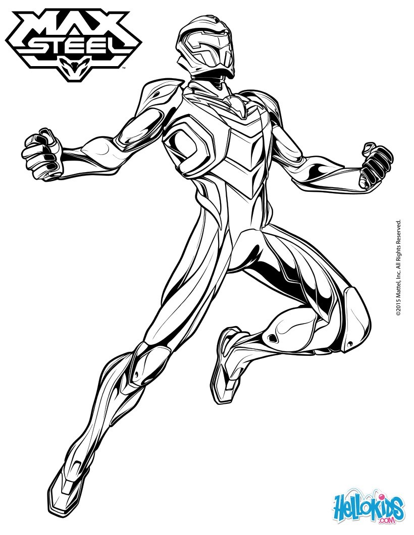 820x1060 Superhero Max Steel Coloring Pages