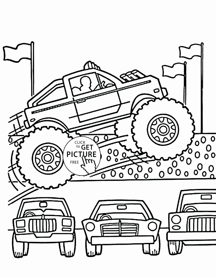 736x944 Max D Monster Truck Coloring Pages To Her With Monster Truck Ice
