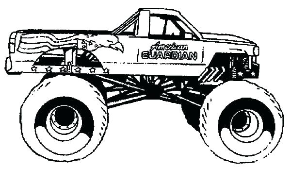 600x348 Superman Monster Truck Coloring Pages