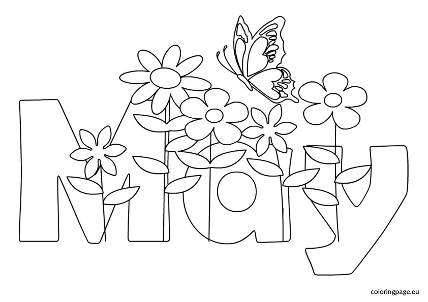 842x595 May Coloring Page