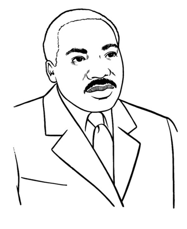 600x733 Martin Luther King Coloring Pages Printable Coloring Pages
