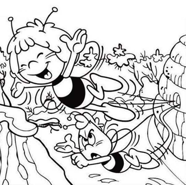 600x598 Maya The Bee Teasing Willy Around Coloring Pages Batch Coloring