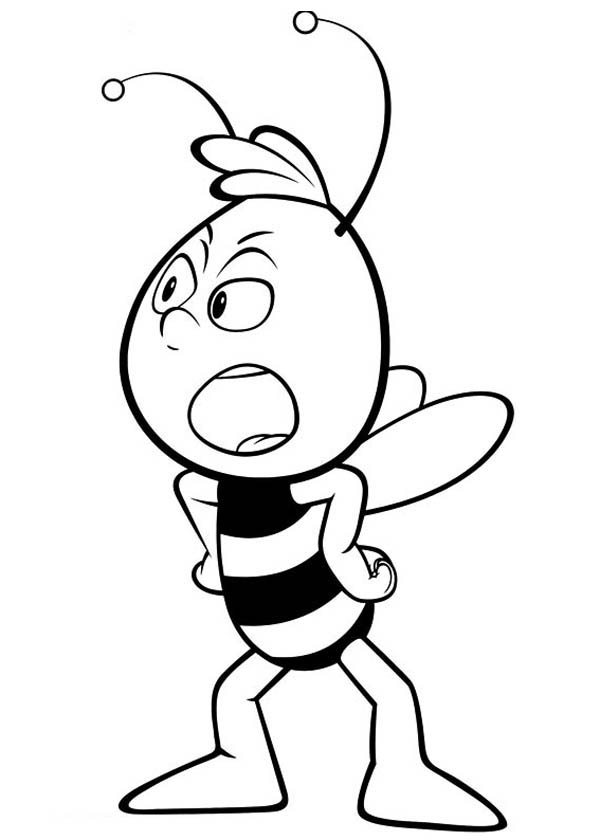 600x840 Willy The Bee Getting Anxious With Maya Coloring Page