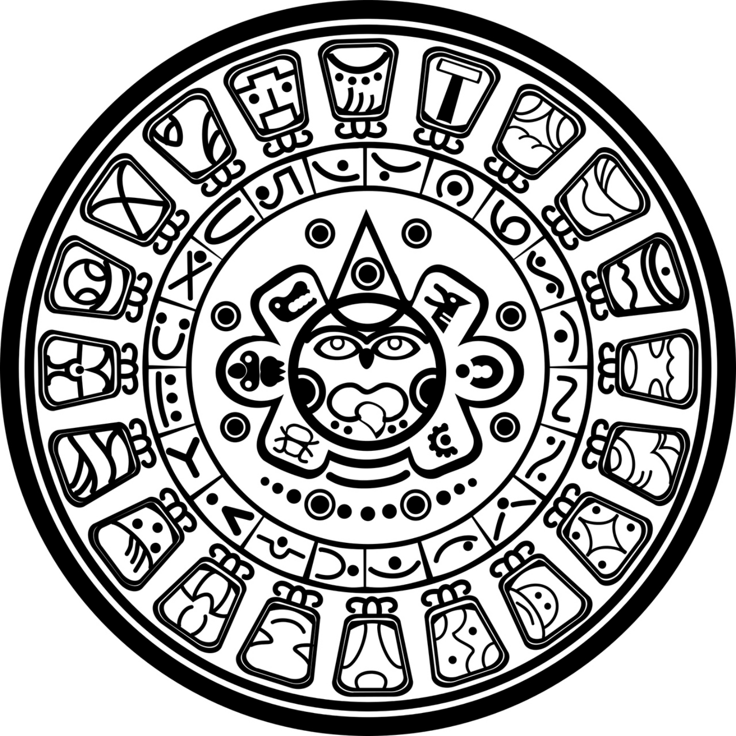 Mayan Calendar Easy Drawing 2024 Latest Perfect Popular Famous - Moon ...