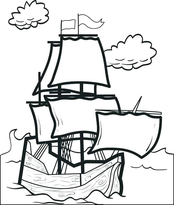 596x700 Mayflower Coloring Pages Mayflower Coloring Page Mayflower Ship
