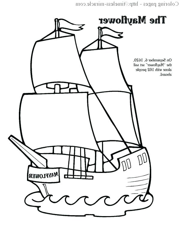 600x754 Mayflower Coloring Pages Mayflower Boat Coloring Pages