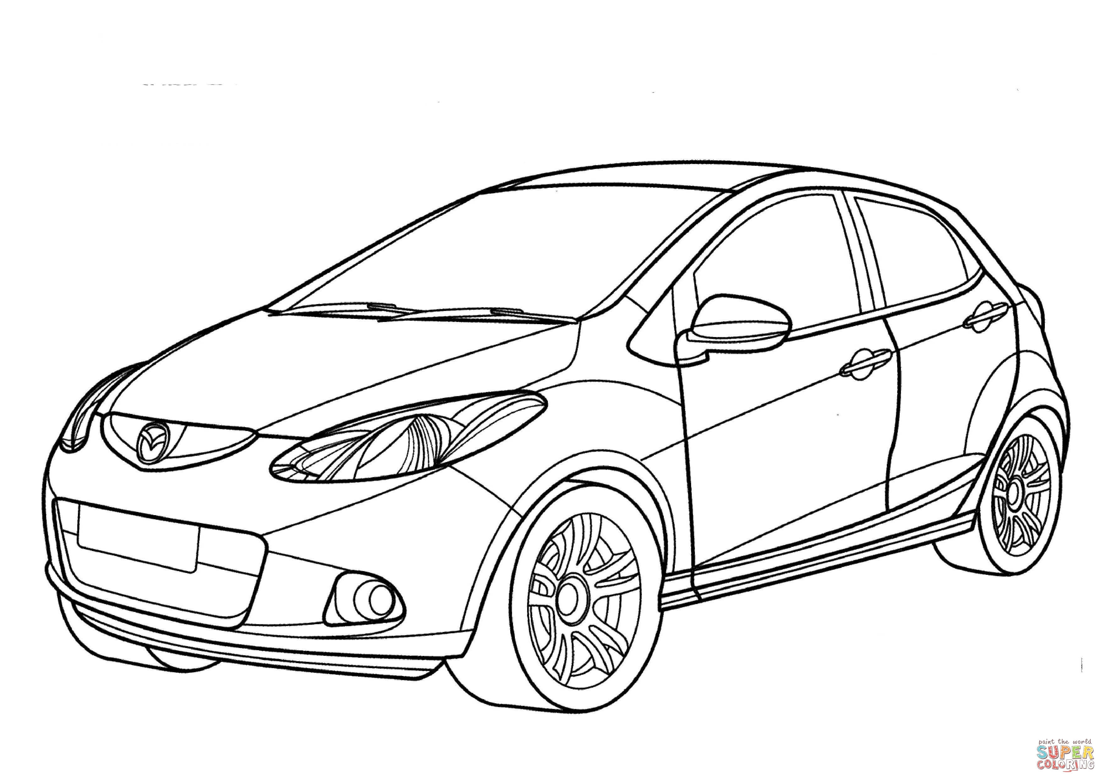 3508x2480 Superior Subaru Coloring Pages Mazda Page Free Printable