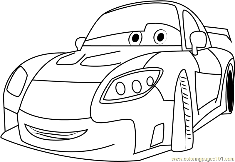 800x551 Cars Mazda Disney Coloring Page