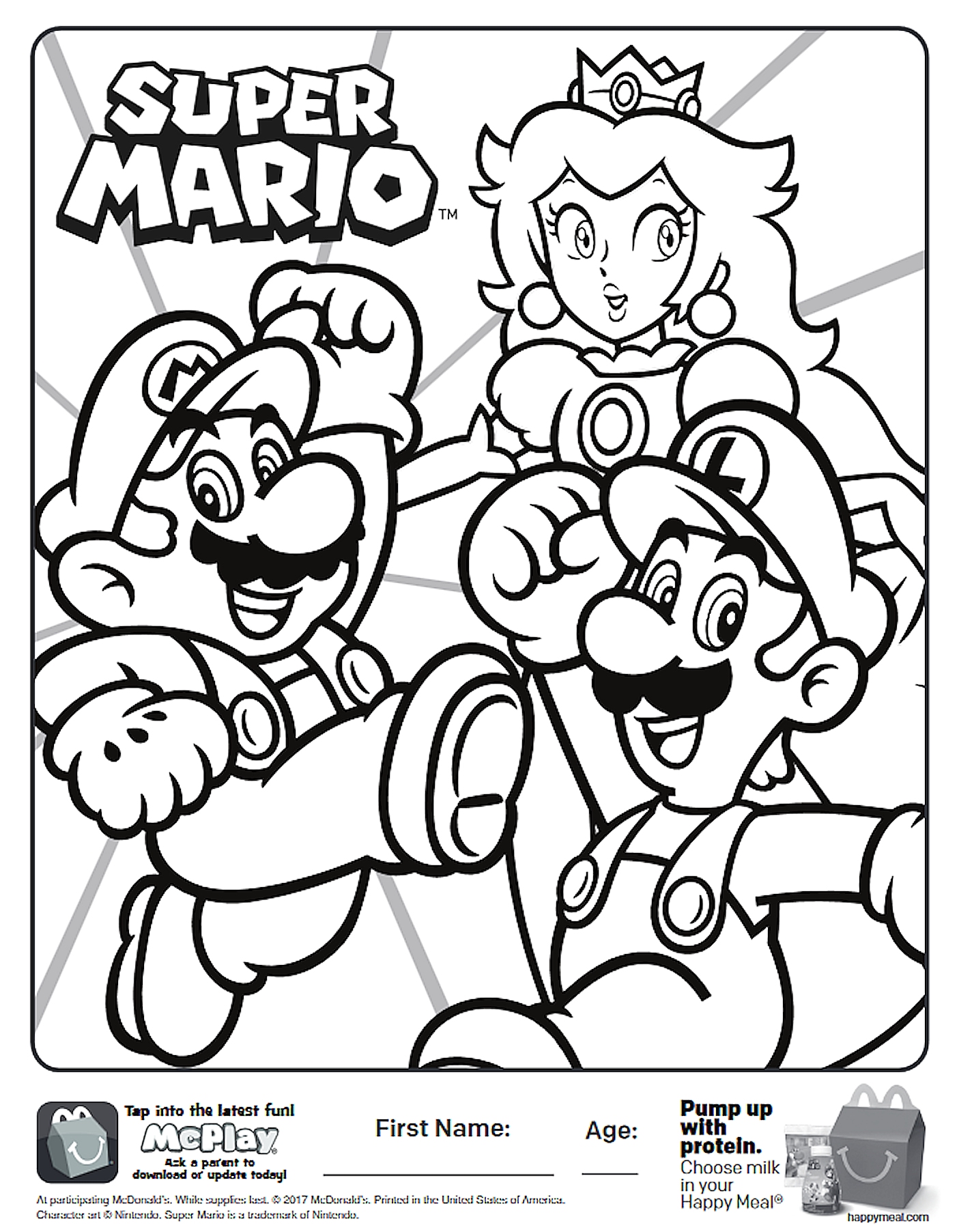 1402x1804 Here Is The Happy Meal Super Mario Coloring Page Click For Showy