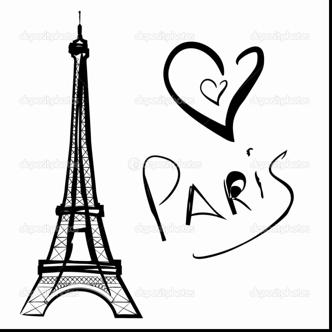 1126x1126 Eiffel Tower Coloring Pages