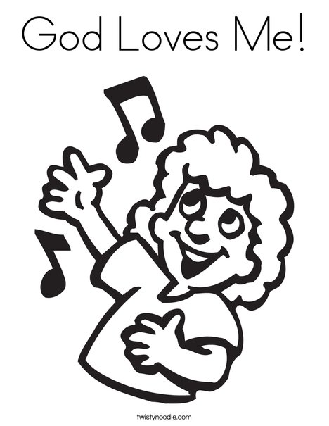 468x605 God Loves Me Coloring Page