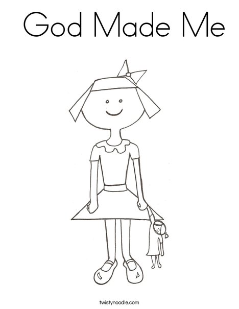 468x605 God Made Me Coloring Page