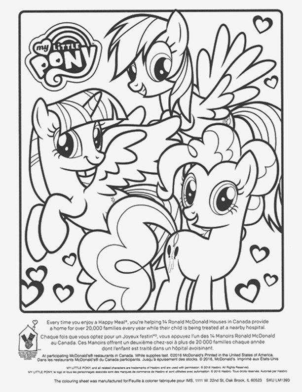 612x792 Mcdonalds Happy Meal Coloring And Activities Sheet My Little