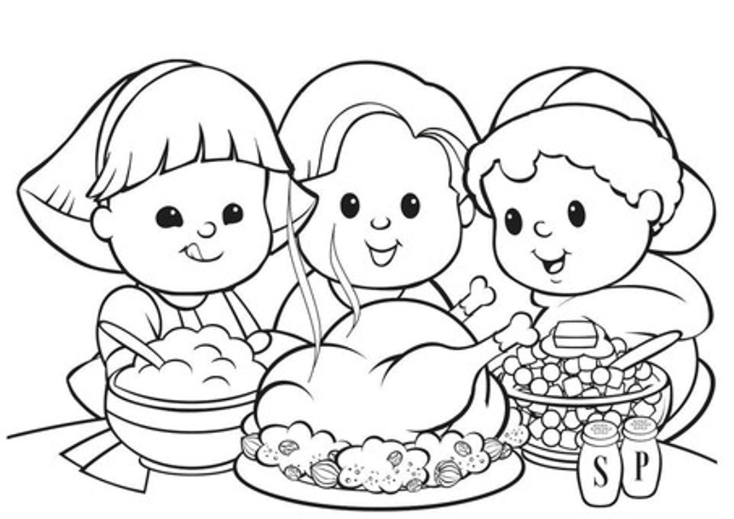 1060x749 Top Coloring Pages For Kids Thanksgiving Meal For Thanksgiving