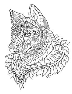 236x311 Wolf Zentangle Coloring Page Animal Coloring Pages For Adults