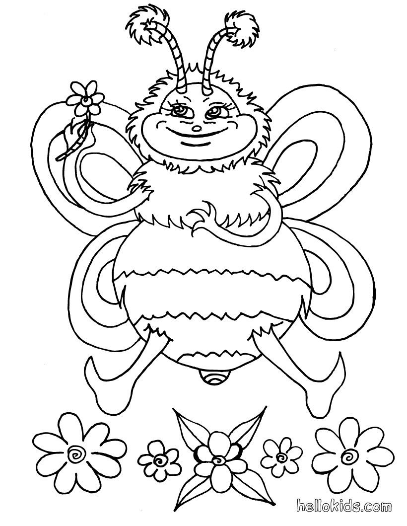 820x1059 Appealing Bumble Bee Coloring Pages Hellokidscom Image Of Style