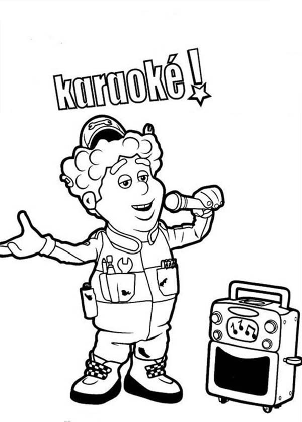 600x839 The Mechanic Is Singing In Roary The Racing Car Coloring Pages