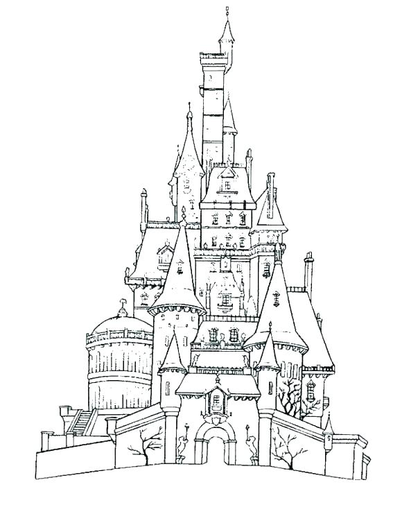 567x728 Disney Castle Coloring Pages Castle For Coloring Castle With Many