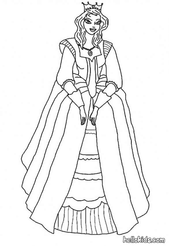 586x850 Medieval Princess Coloring Pages