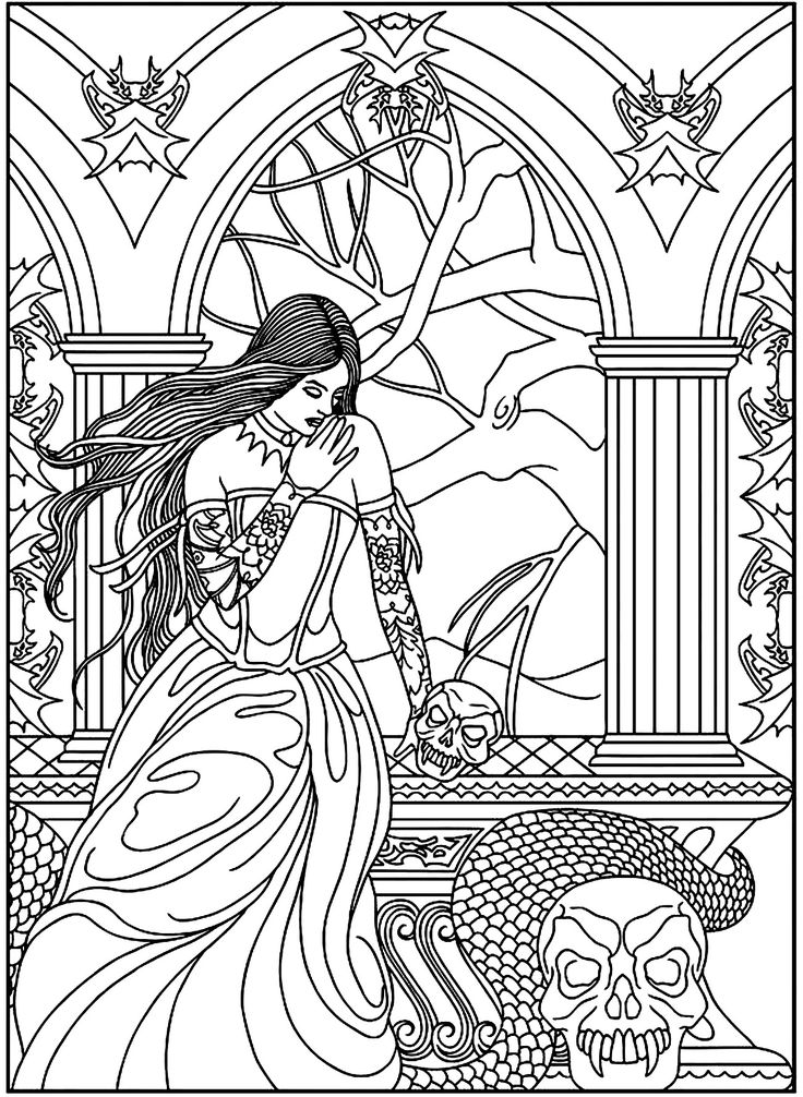 736x1006 Medieval Princess Coloring Page On Realistic Pages For Adults