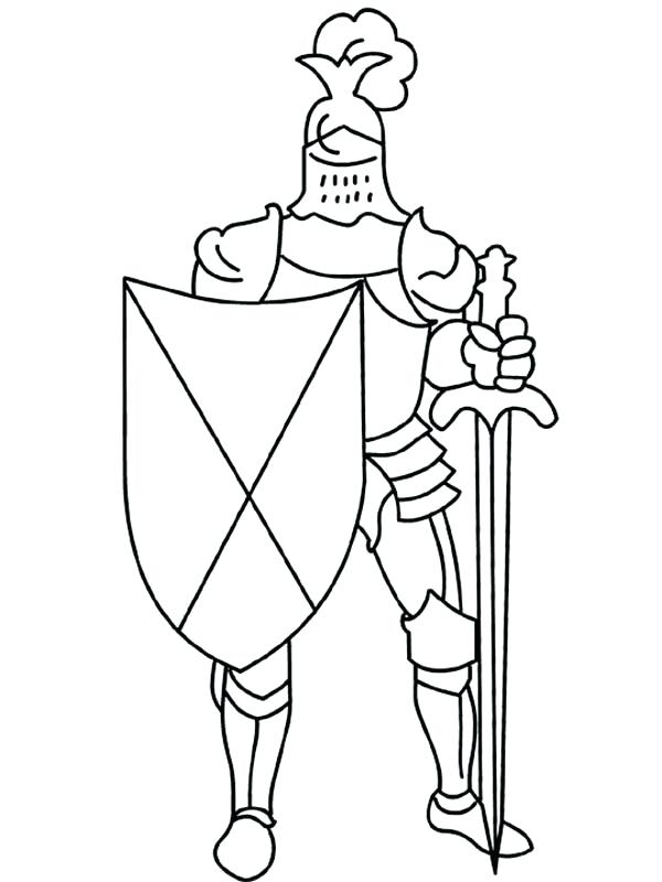600x800 Medieval Knight Coloring Pages Middle Ages Knight Armor With Sword