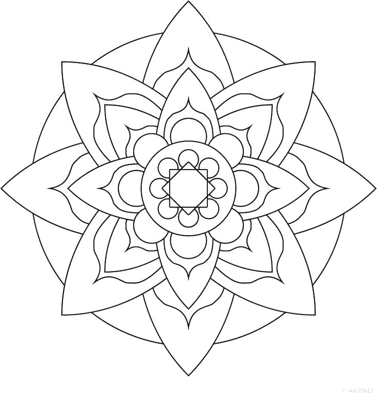 736x771 Flower Mandala Coloring Pages Easy Flower Coloring Pages Mandalas