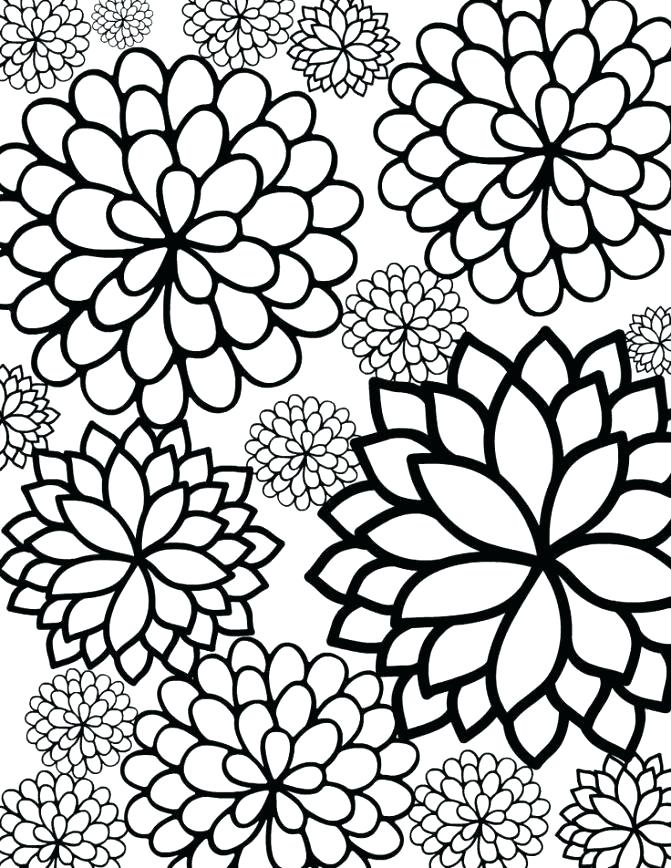 671x868 Printable Coloring Pages Of Flowers