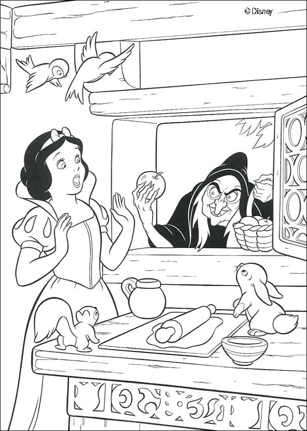 607x850 Interesting Seven Dwarfs Coloring Pages Meeting With The Dwarfs