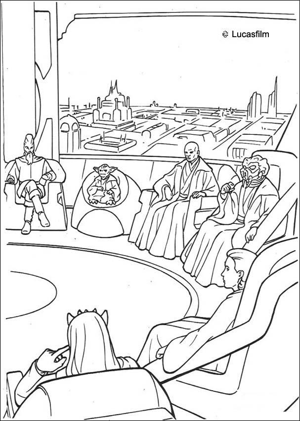 607x850 Knight Jedi Meeting Coloring Pages