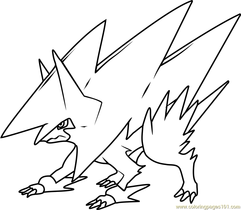 800x698 Mega Manectric Pokemon Coloring Page