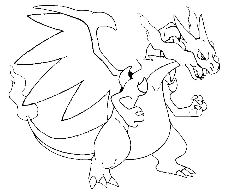 862x729 Coloring Page Mega Evolved Pokemon Mega X Charizard