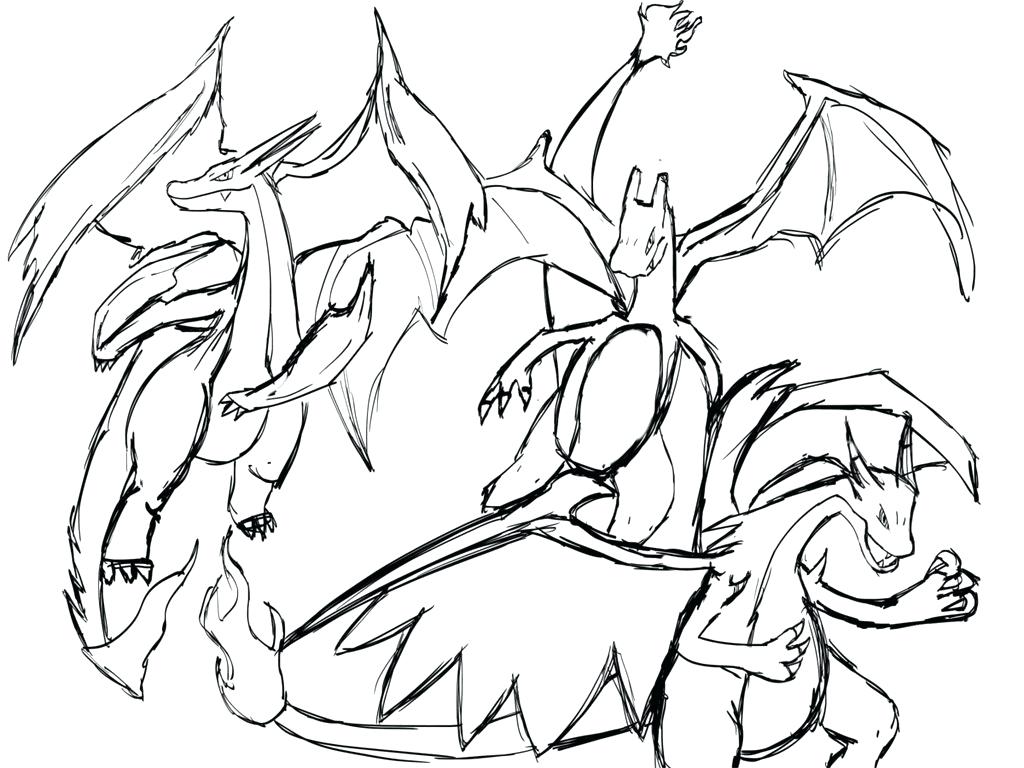 1024x768 Pokemon Coloring Pages Mega Charizard X