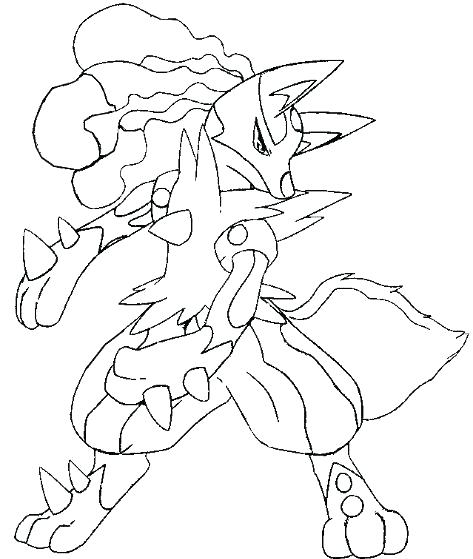 473x559 Lucario Mega Evolution Coloring Pages Page With Regard To Free