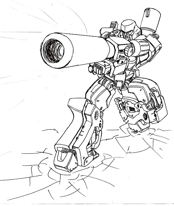 600x710 Loaded Bazooka Of Megatron Coloring Page