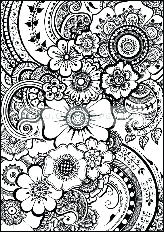 570x804 Mehndi Coloring Pages For Adults Printable Coloring Henna Coloring