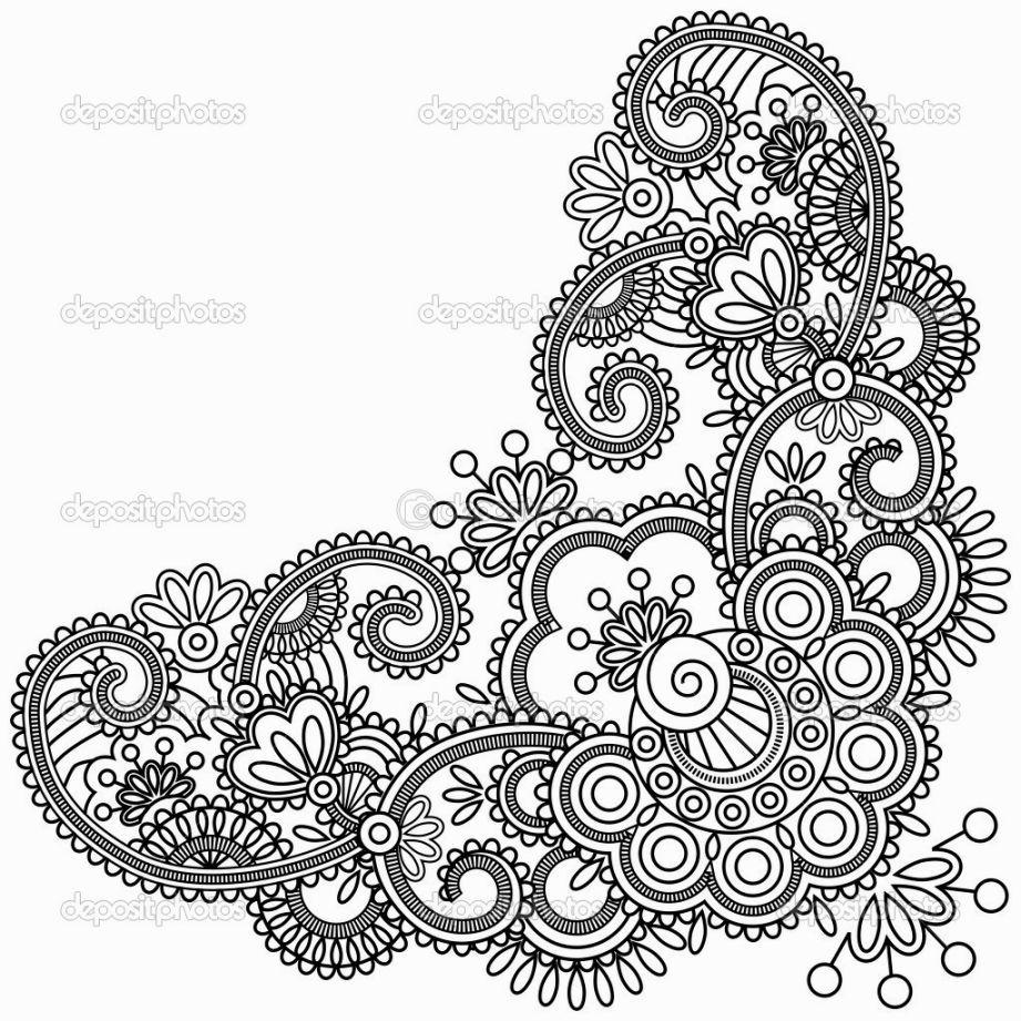 921x921 Mehndi Coloring Page