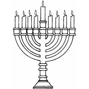 300x300 Burning Menorah Coloring Page