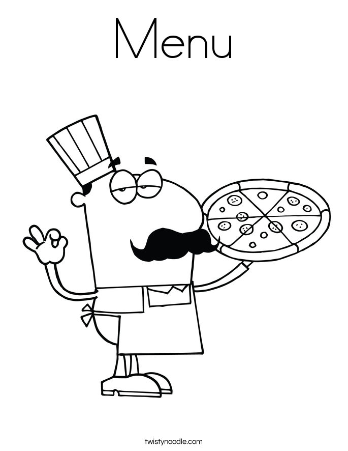 685x886 Menu Coloring Page