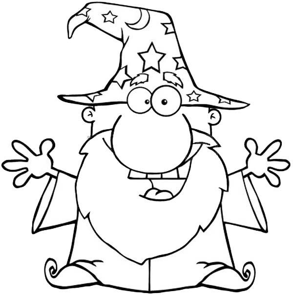 600x605 Merlin The Wizard, Outline Picture Of Merlin The Wizard Coloring