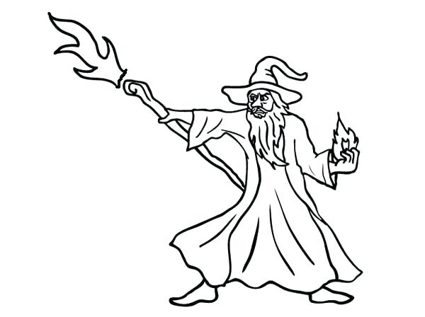 600x448 Wizard Coloring Page