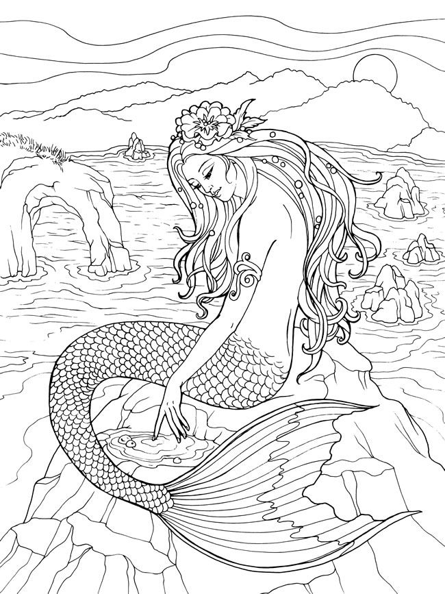 650x867 Best Coloring Fantasy Mermaids And Sea Creatures Images