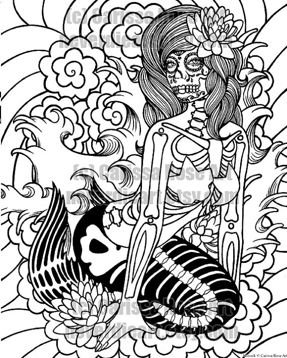 570x712 Mermaid Coloring Book For Adults Charming Inspiration