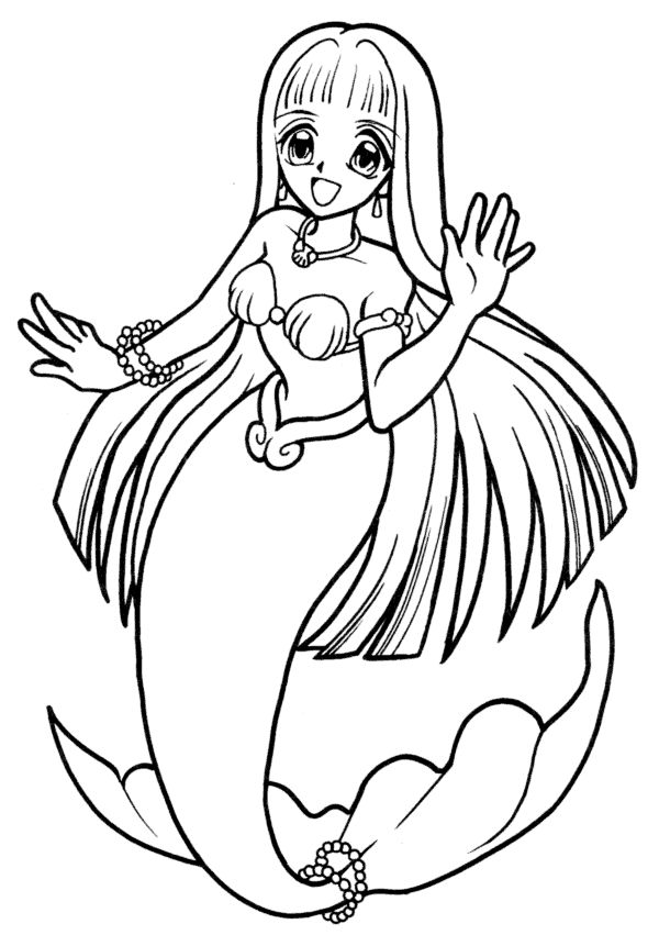 600x851 Manga Mermaid Coloring Pages Anime Mermaid Coloring Pages Free