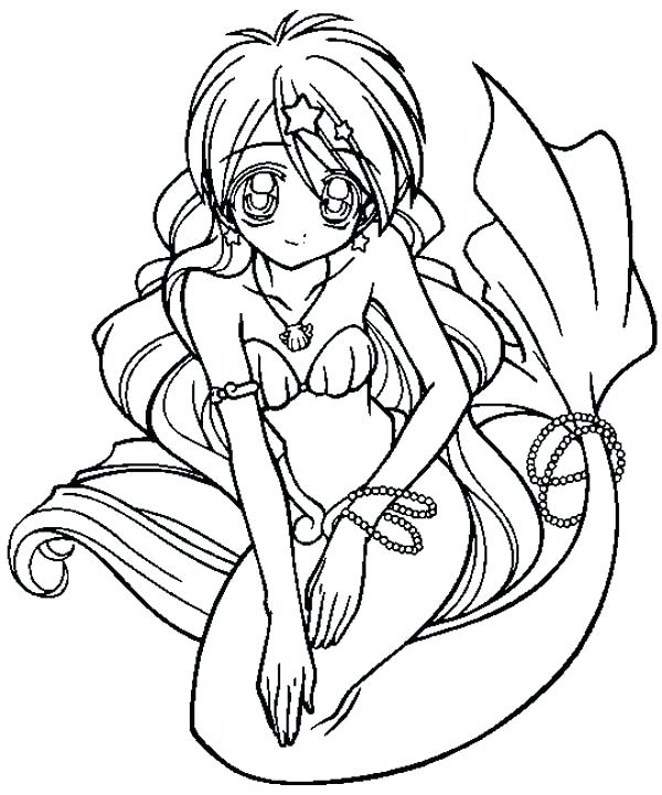 600x721 Anime Mermaid Coloring Page Free Download Anime Mermaid Coloring