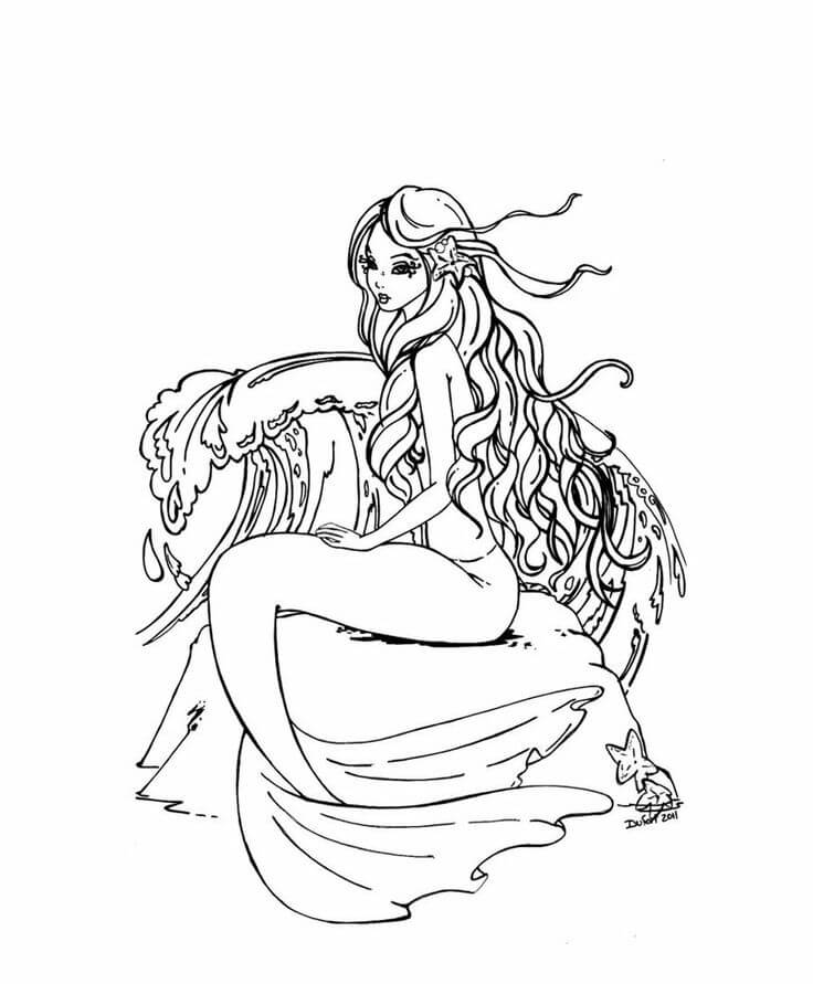 736x891 Mermaid Coloring Pages For Adults Give The Best Coloring Pages