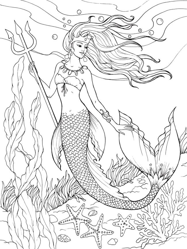650x863 Mermaid Coloring Pages For Adults Unique Mermaid Coloring Ideas