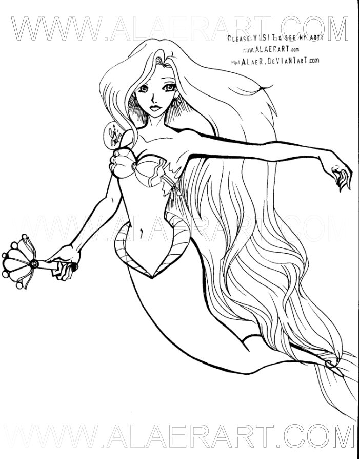700x894 Images Of Easy Mermaid Coloring Pages