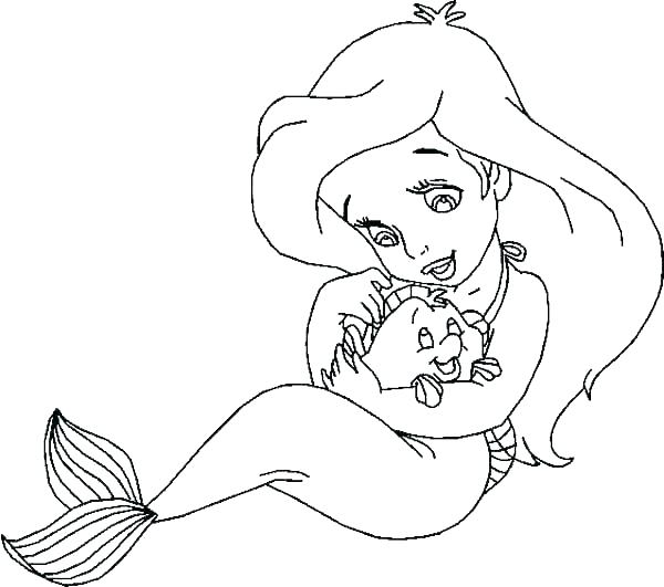 600x531 Ariel Little Mermaid Coloring Pages