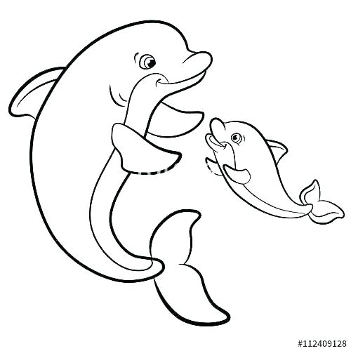 500x500 Cute Dolphin Colouring Pages Coloring Printable Free Cute Dolphin